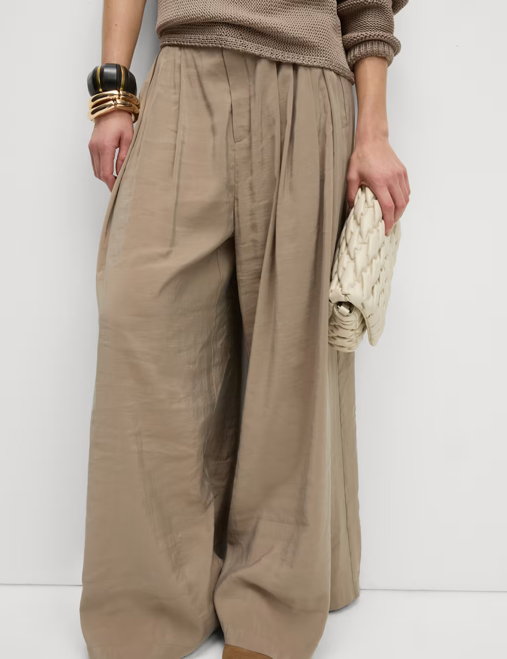Pure Linen Palazzo Trousers | Marks & Spencer (UK)