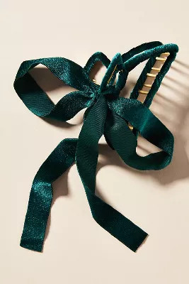 Velvet Bow Ribbon Hair Claw Clip | Anthropologie (US)