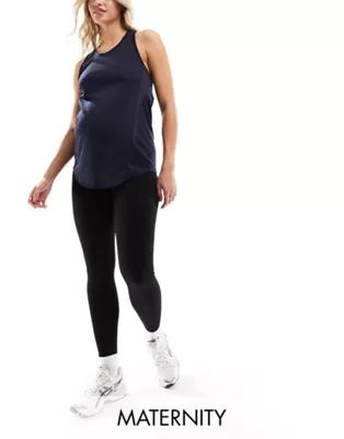 ASOS 4505 Maternity Icon seamless rib gym leggings in black | ASOS (Global)