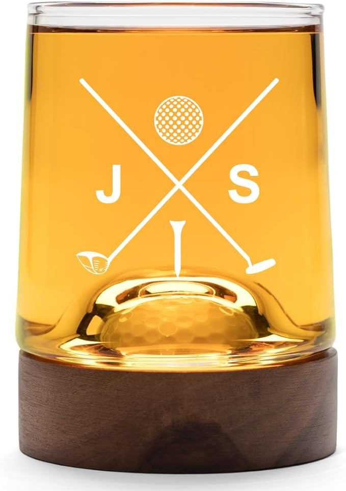 Personalized golf coaster and whiskey glasses: Golf accessories for men and women golfers; Cool h... | Amazon (US)