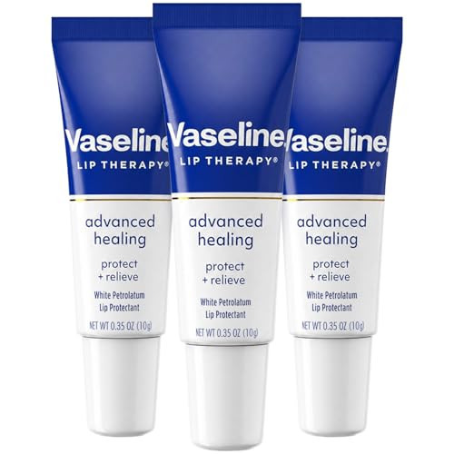 Vaseline Lip Therapy Advanced Healing 3-Pack – White Petroleum Moisturizing Lip Balm for Extremely Dry Lips, 0.35 Oz Ea | Amazon (US)