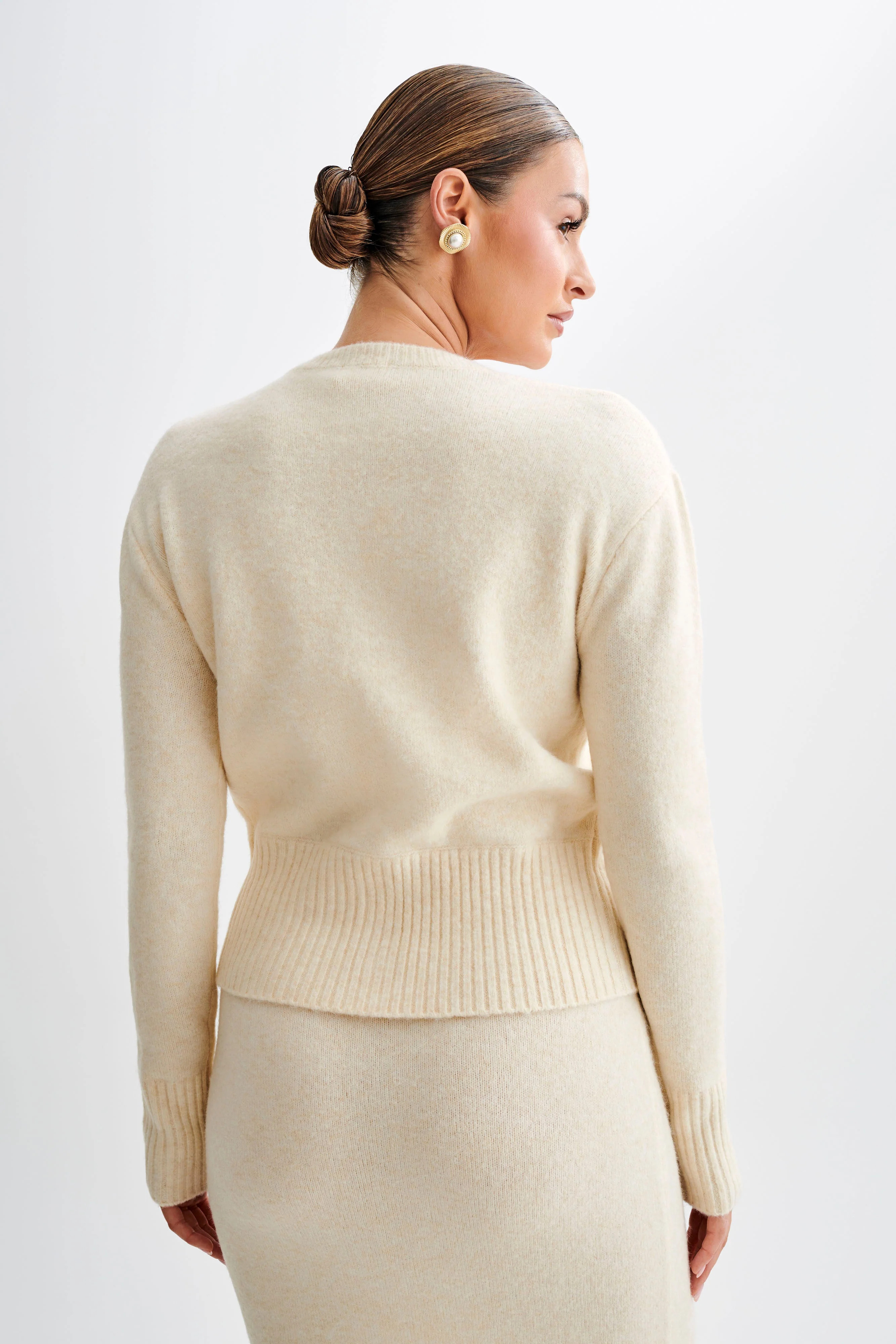 Genevieve Oversized Knit Cardigan - Cream Marle | Meshki (APAC)