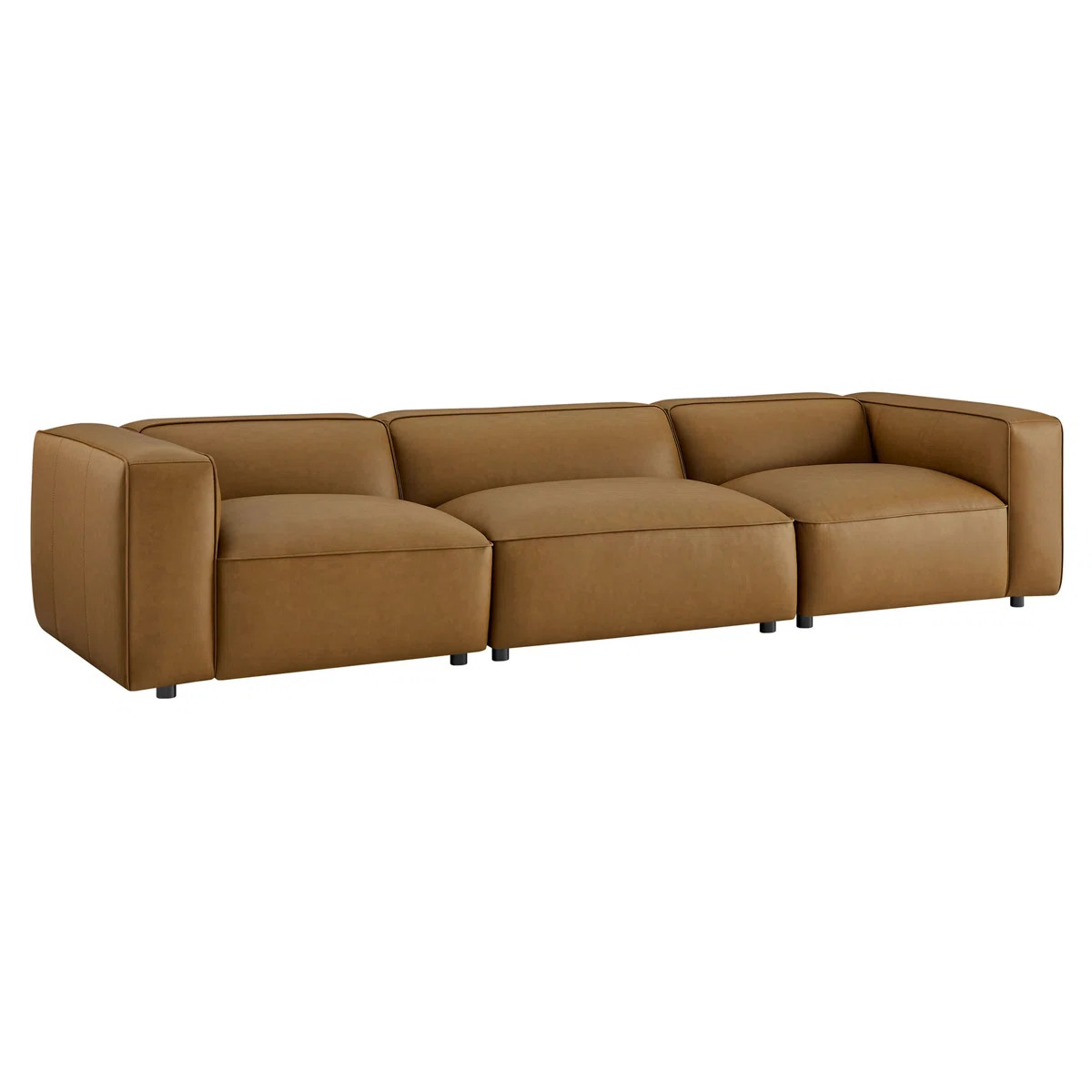 Auren 3-Piece Upholstered Vegan Leather Modular Sofa | Wayfair North America
