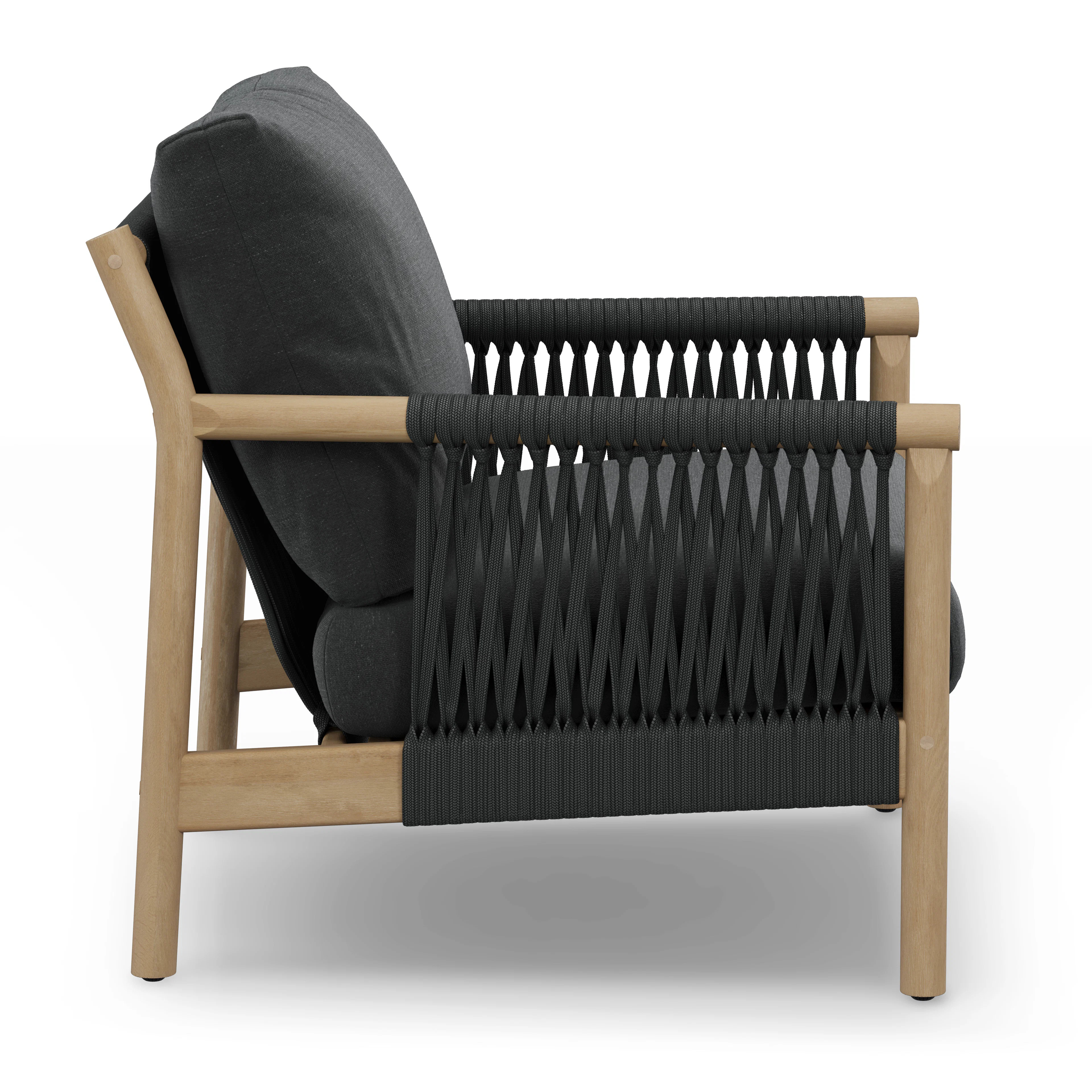 Rosa 34.5" Outdoor Lounge Chair Set - Dravite Black | Article