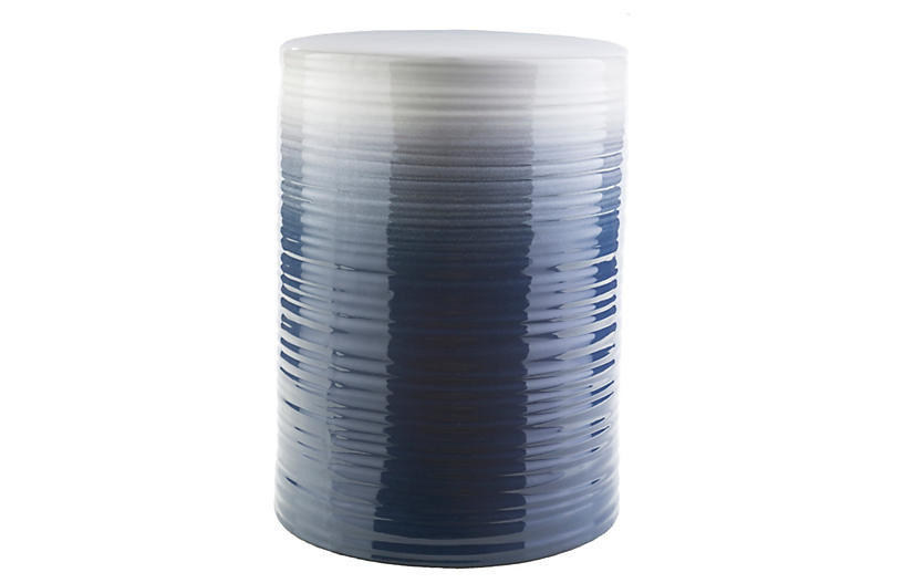 Waverly Ceramic Garden Stool, Cobalt | One Kings Lane