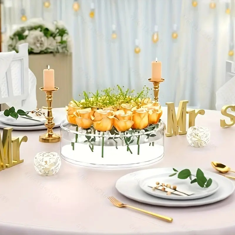 1pc Clear Acrylic Flower Vase, Transparent Round Floral Arranger, Leak-Proof Table Centerpiece, M... | Temu Affiliate Program