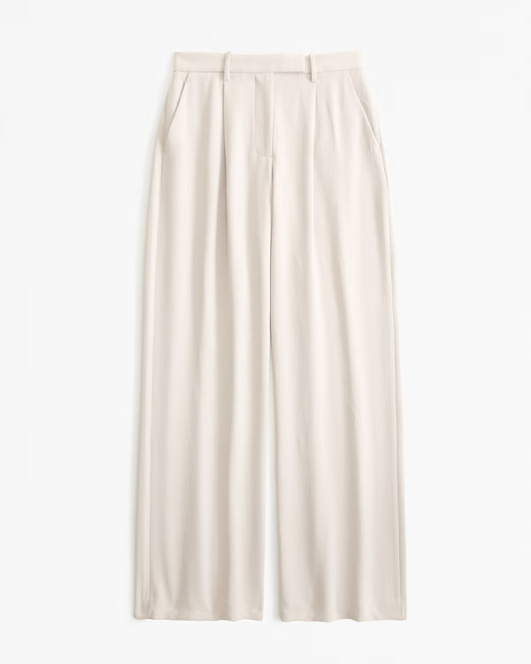 Curve Love A&F Harper Tailored Premium Crepe Pant | Abercrombie & Fitch (US)