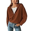 BTFBM Women’s Casual Long Sleeve Half Zip Pullover Sweaters Solid V Neck Collar Ribbed Knitted ... | Amazon (US)