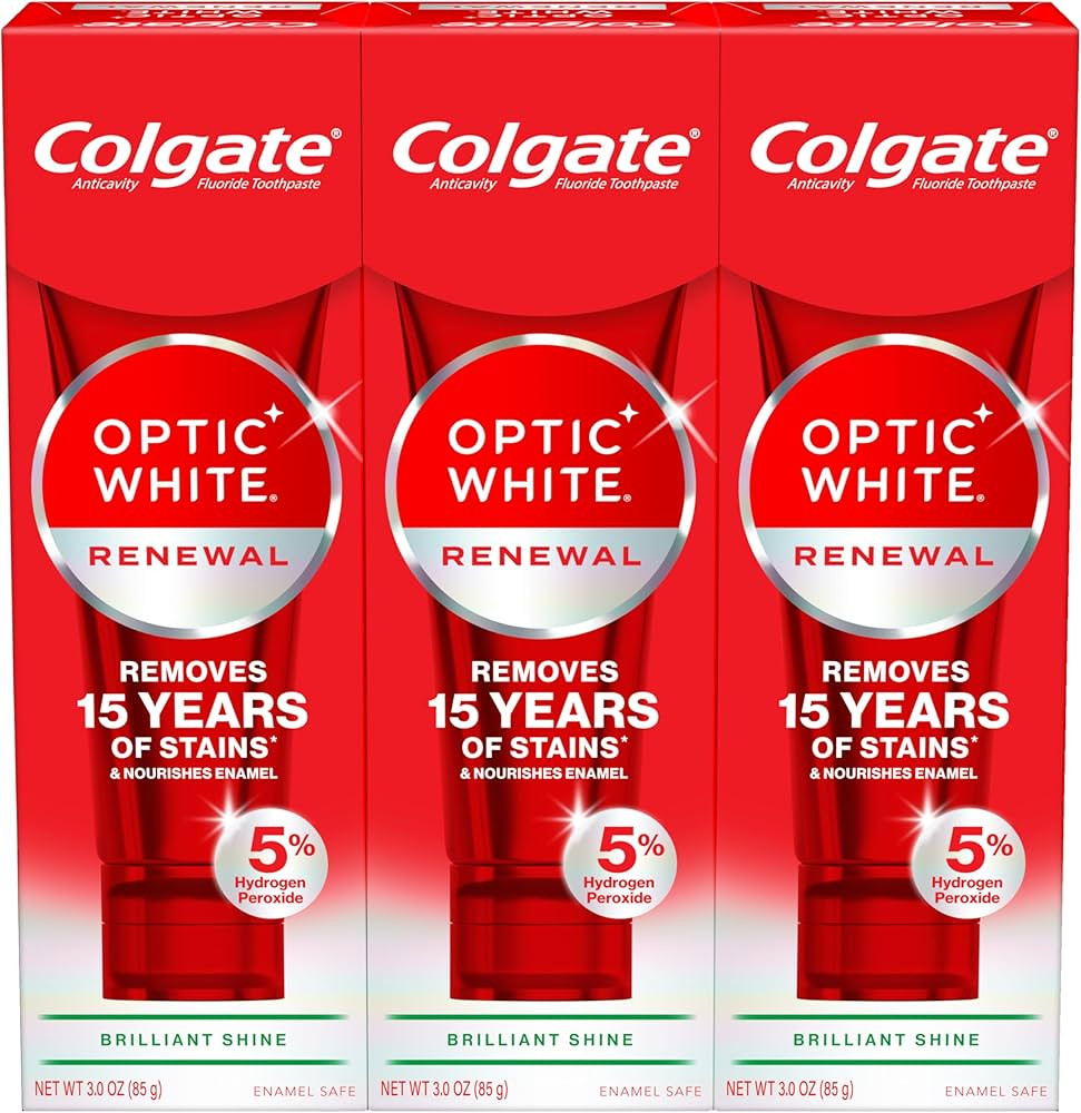 Colgate Optic White Renewal Teeth Whitening Toothpaste, Whitening Fluoride Toothpaste, Effectivel... | Amazon (US)
