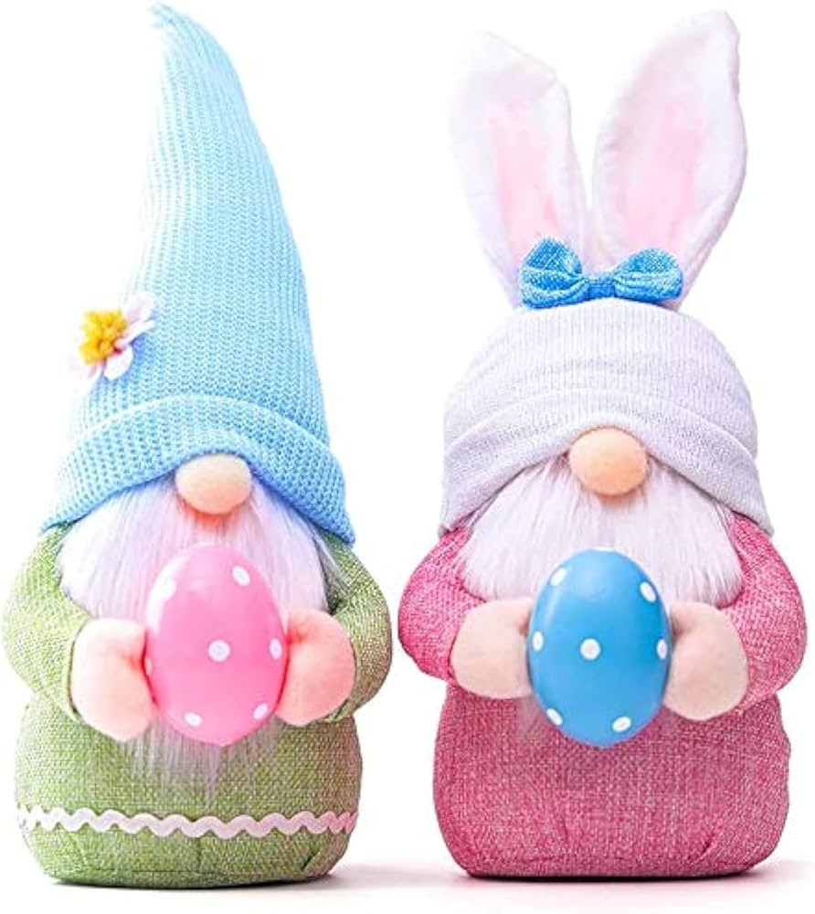 Easter Gnome Plush Elf Decorations, 2 pcs Handmade Gnome Bunny Faceless Doll Easter Ornaments, Sp... | Amazon (US)
