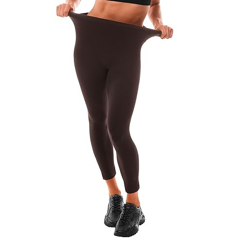 Leafigure Leggings for Women, High Waisted Brown Leggings Women for Workout Yoga S-M | Amazon (US)
