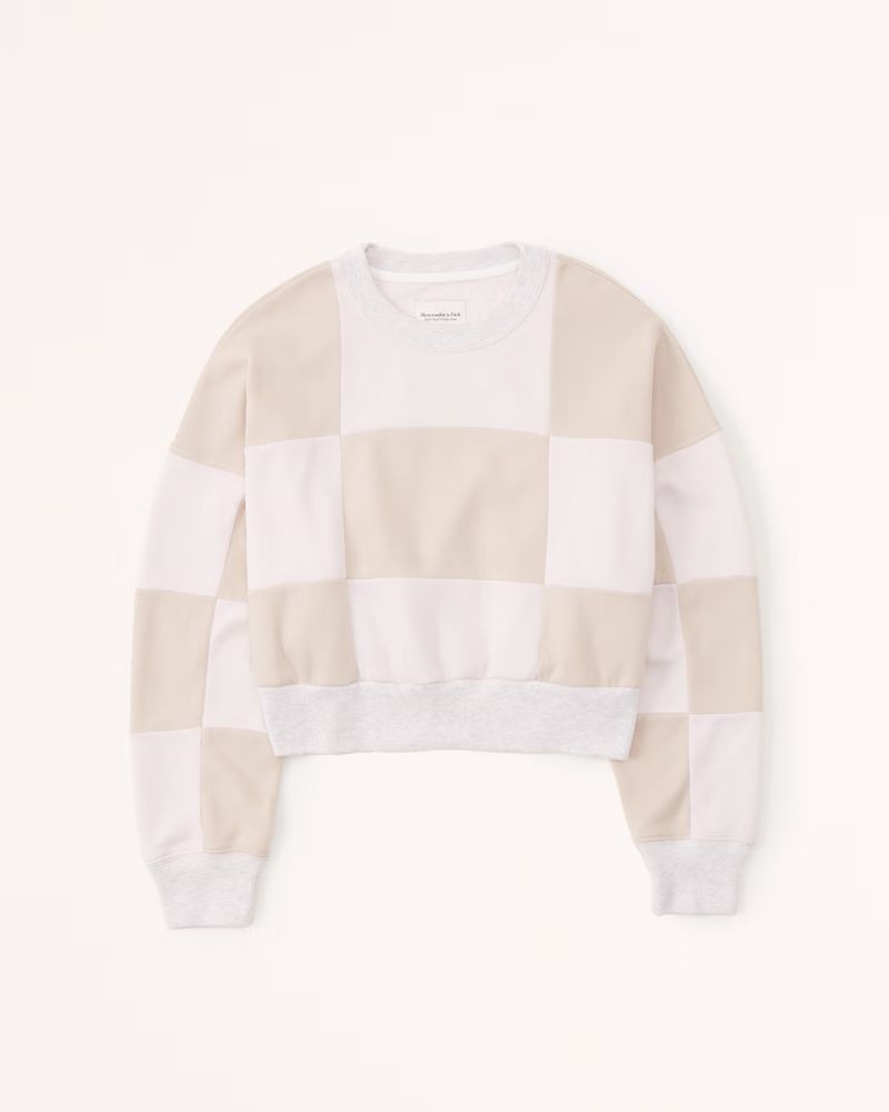 Women's Checkered Graphic Crew Sweatshirt | Women's Tops | Abercrombie.com | Abercrombie & Fitch (US)