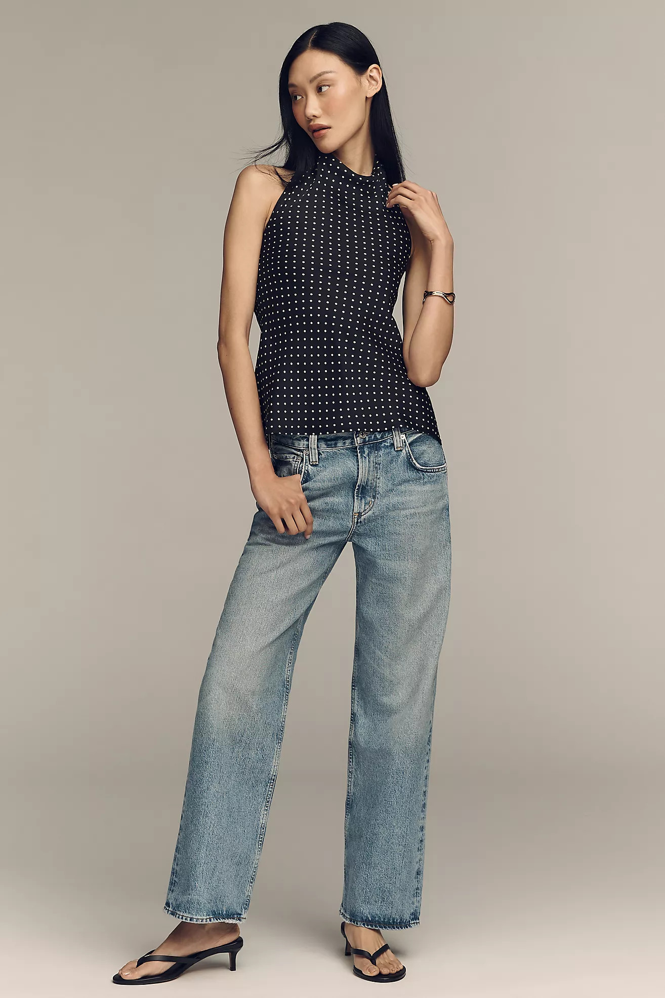 Jamie Satin Halter-Neck Tank by Maeve | Anthropologie (US)