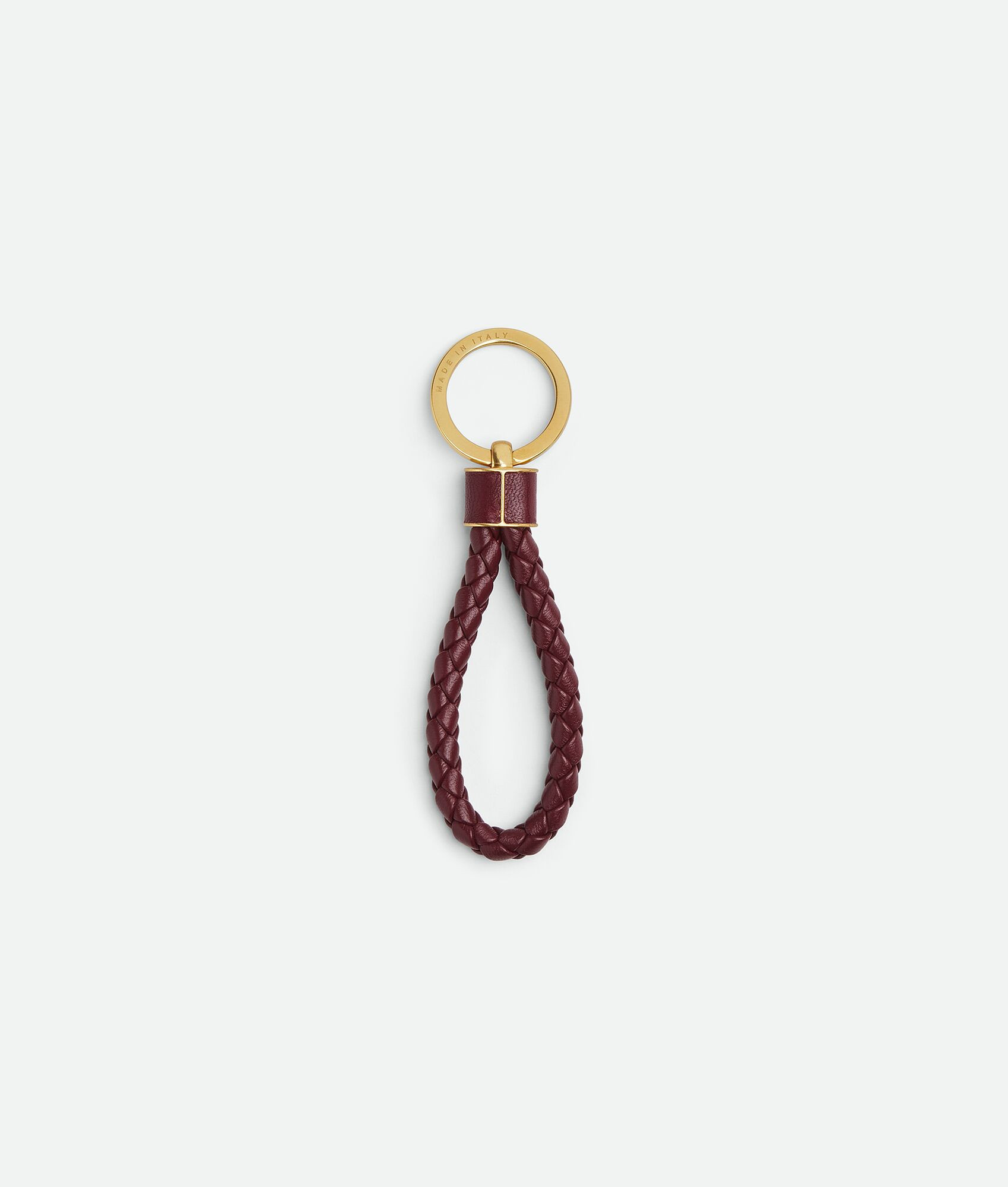 Women's Intreccio Key Ring in Travertine | Bottega Veneta US | Bottega Veneta