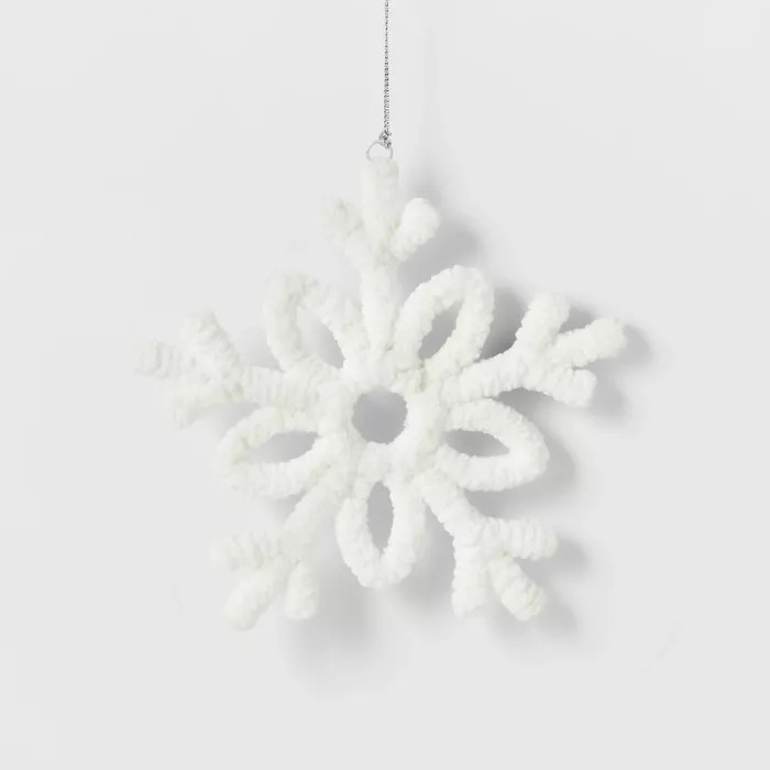 5in White Yarn-Wrapped Loop Snowflake Christmas Tree Ornament - Wondershop™ | Target