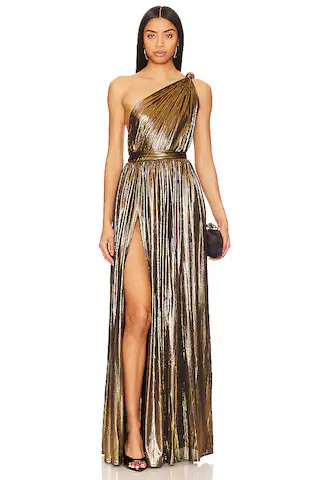 Bronx and Banco Goddess One Shoulder Gown in Gold from Revolve.com | Revolve Clothing (Global)