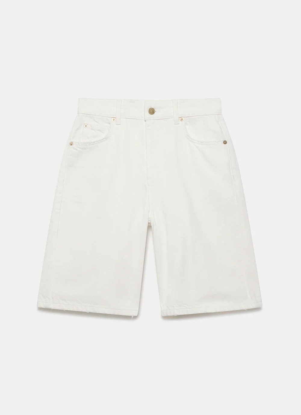 White Longline Denim Shorts | Mint Velvet