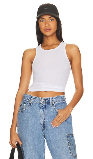Huntington Crop Tank in White | Revolve Clothing (Global)