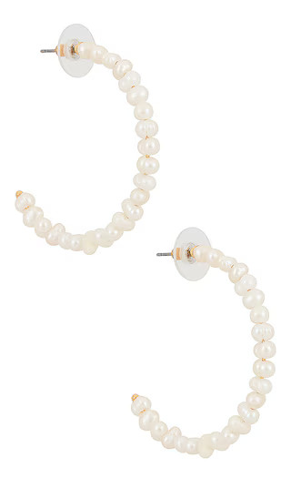 Freshwater Pearl Hoops in Pearl | Revolve Clothing (Global)