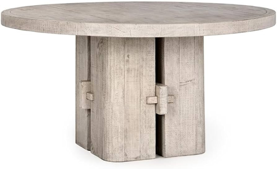 Classic Home Rosemount 60" Reclaimed Pine Wood Round Dining Table in White Wash | Amazon (US)