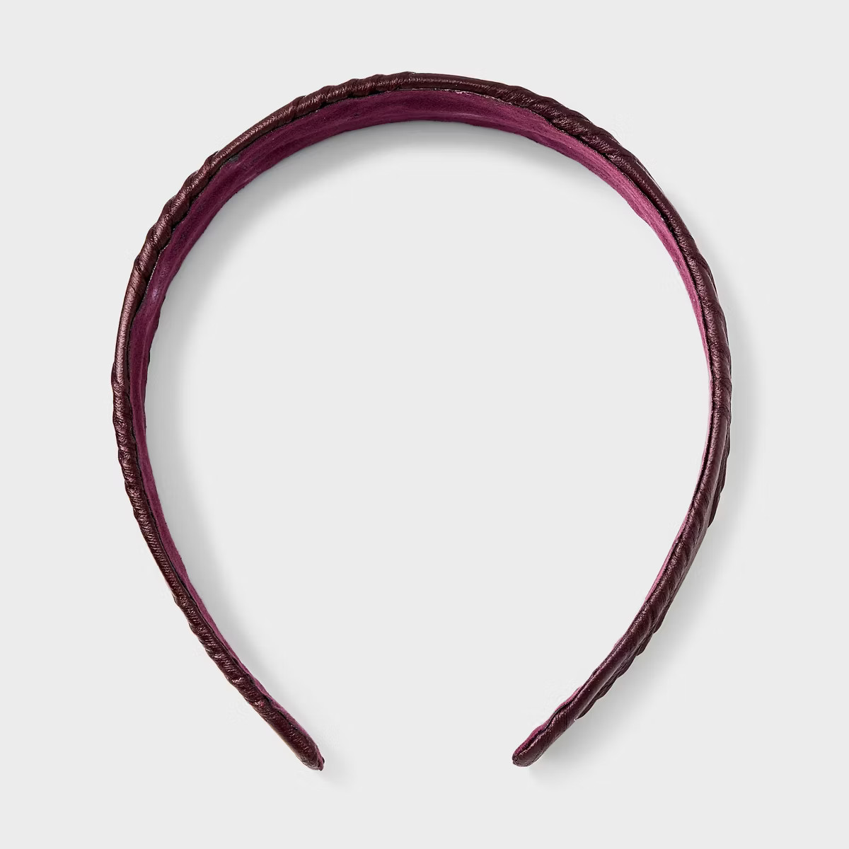 Pleated PU Padded Headband - Universal Thread™ Maroon | Target