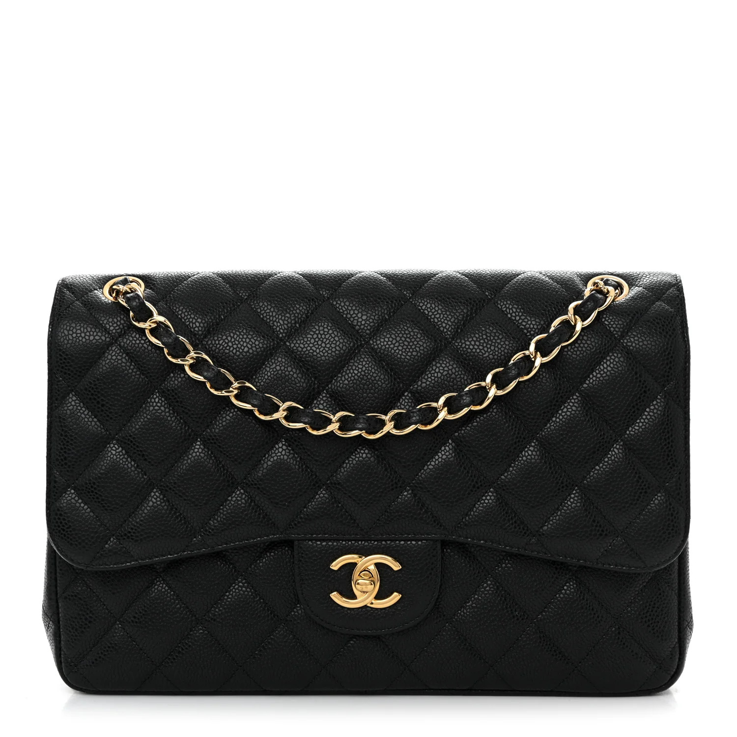 Chanel Caviar Quilted Jumbo Double Flap Black 1867898 | FASHIONPHILE (US)