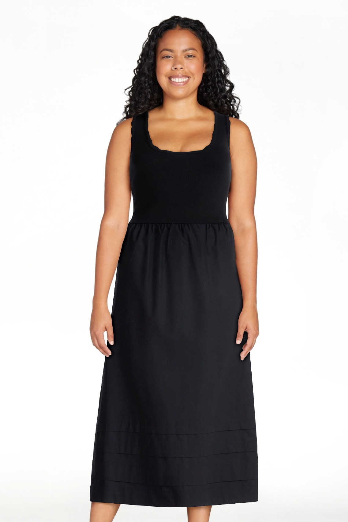 Free Assembly Women's and Women's Plus U-Neck Mixy Dress, Sizes XS-4X | Walmart (US)