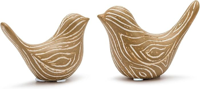 2PCS Small Birds Statues, Modern Home Decor Bird Sculptures, Animal Figurines Decorative Ornament... | Amazon (US)