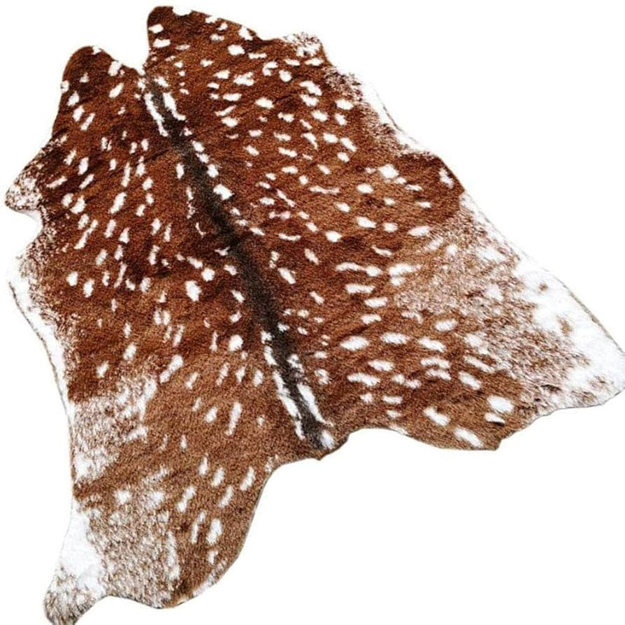 Faux Deer Rug Cowhide Rug Animal Rug Deer Print Faux Cow Hide Western Area Rug Sika Deer Animals ... | Amazon (US)
