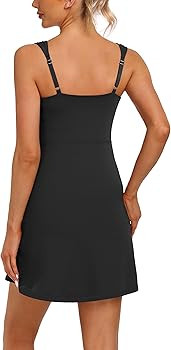 Desol Square Neck Tennis Dress with Pockets for Women Sleeveless Built in Shorts Athletic Dress S... | Amazon (US)