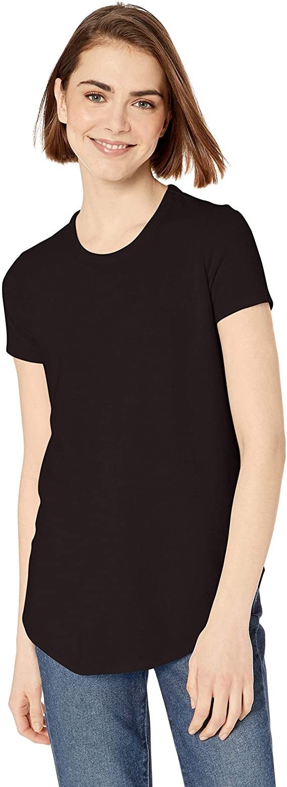 Daily Ritual Women's Cozy Knit Relaxed-Fit Short-Sleeve Shirt with Shirttail Hem | Amazon (US)