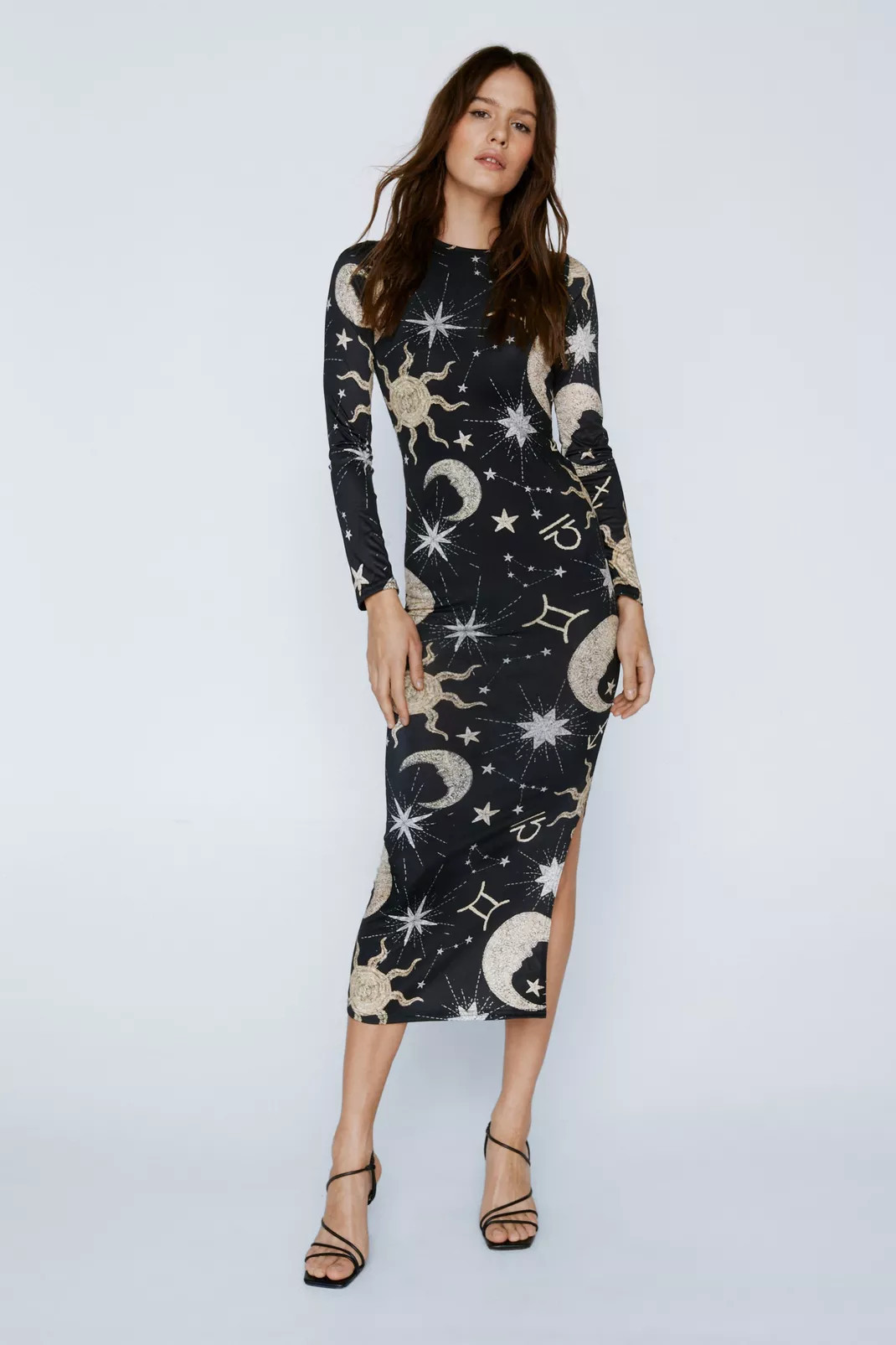 Celestial Print Midaxi Dress | Nasty Gal (US)