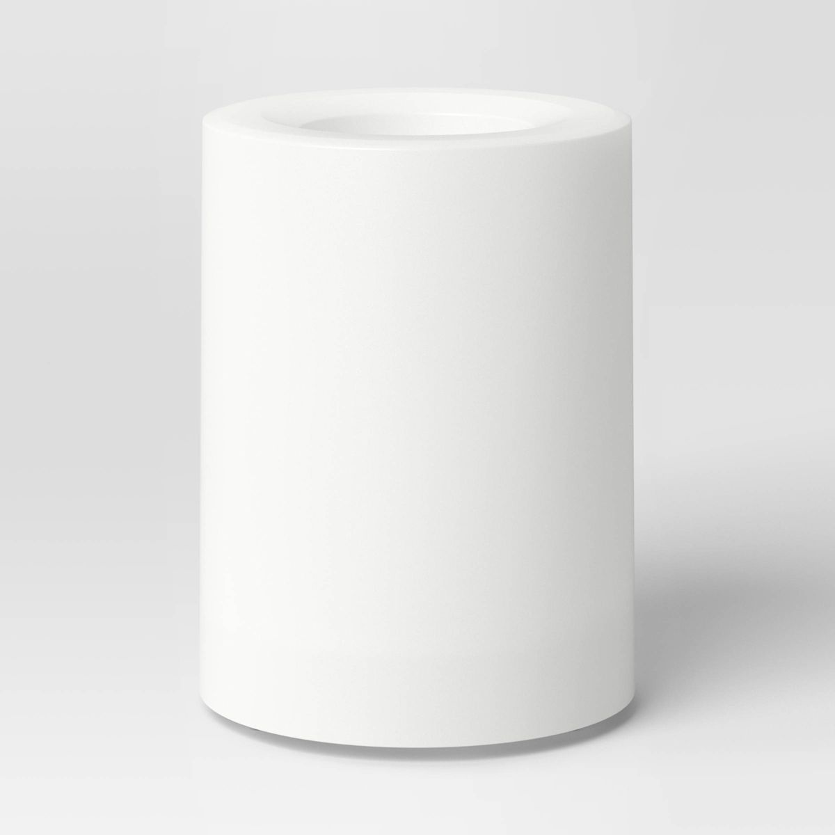 8"x3" AA Plastic LED Large Flameless Pillar Candle with Timer White - Threshold™ | Target