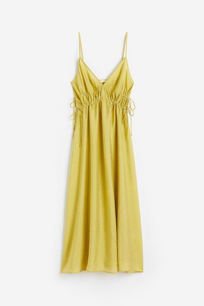 Drawstring-detail Dress - Light green/floral - Ladies | H&M US | H&M (US + CA)