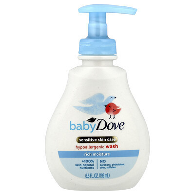 Dove, Baby, Sensitive Skin Care, Hypoallergenic Wash, Rich Moisture, 6.5 fl oz (192 ml) | iHerb