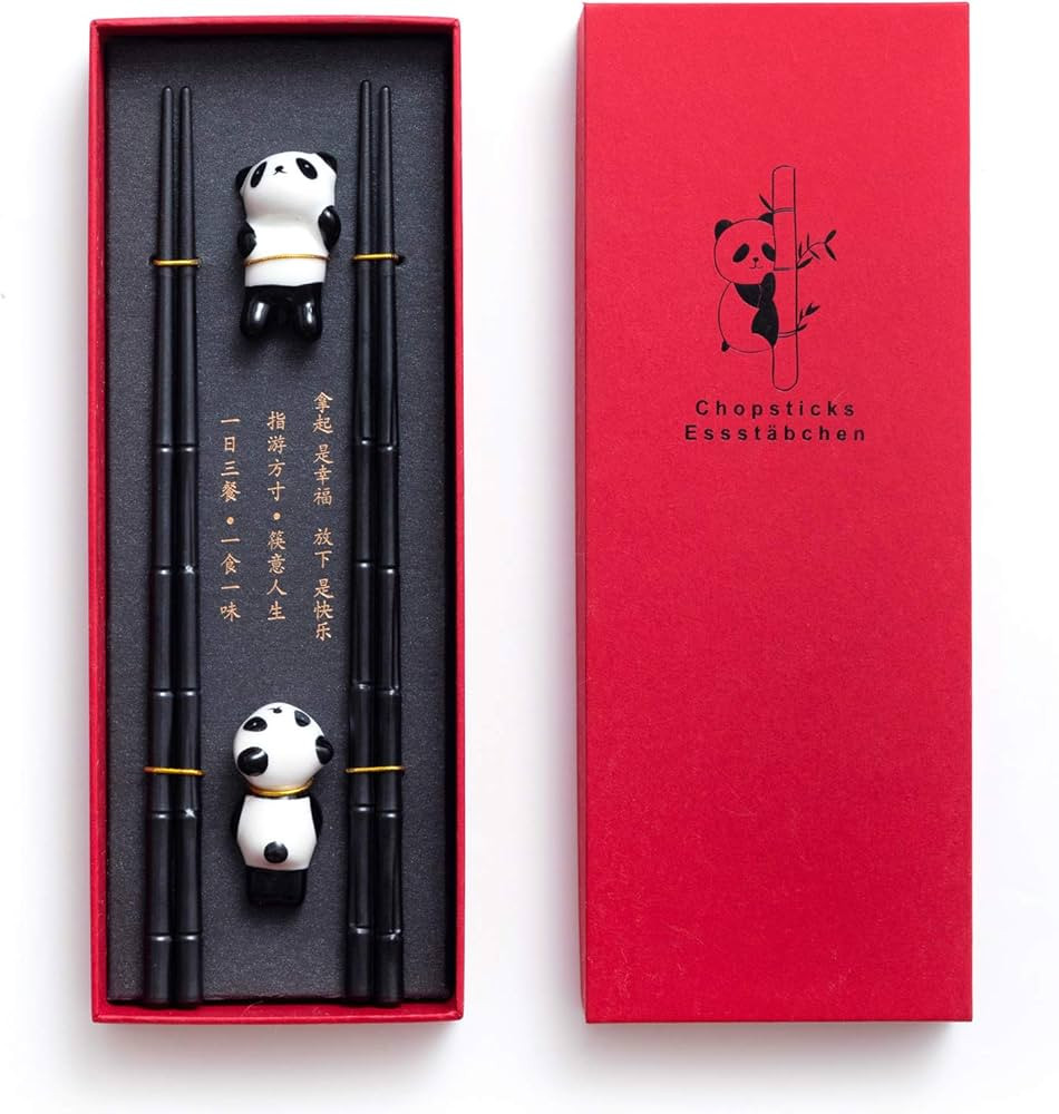 HauSun 2 Pairs Chopsticks and Chopstick Rest Gift Set- Dishwasher Safe Reusable Fiber Glass Chops... | Amazon (US)