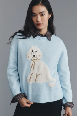 Maeve Crew-Neck Dog Icon Pullover Sweater | Anthropologie (US)