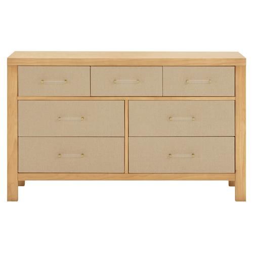 Namesake Eloise Honey Eco Performance Sand 7 Drawer Assembled Dresser | Kathy Kuo Home