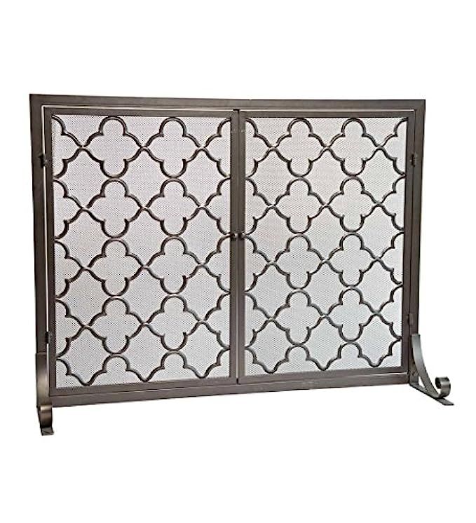 Small Geometric Screen with Doors, 38''W x 31''H, in Bronze | Amazon (US)