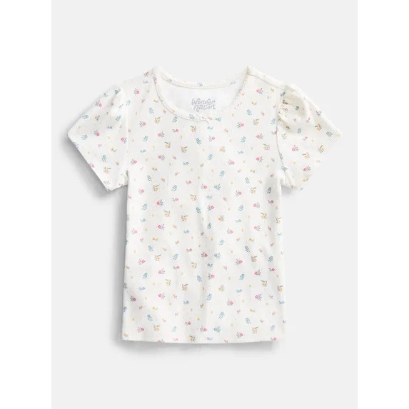 Wonder Nation Girls Baby Tee with Short Sleeves, Sizes 4-10 | Walmart (US)