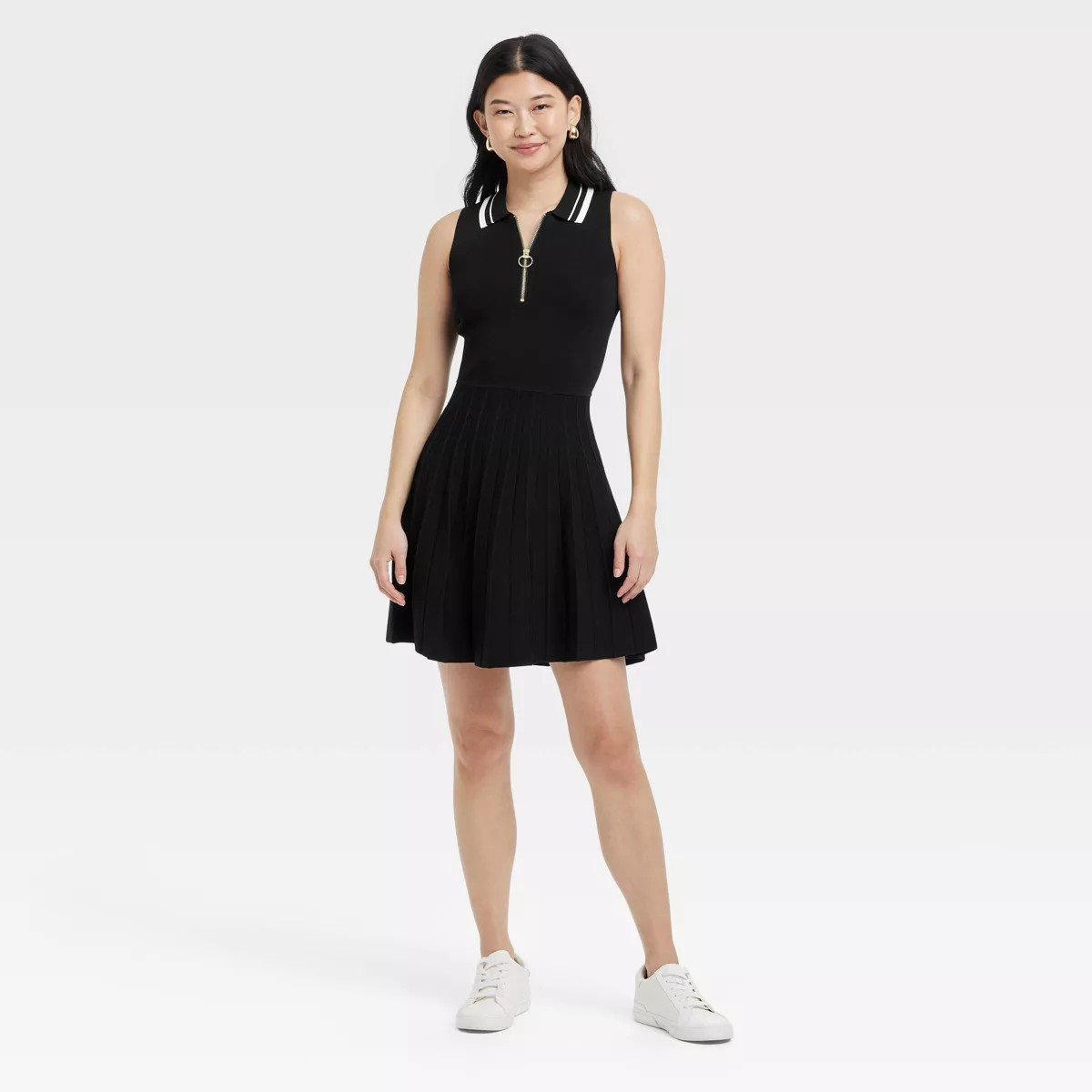 Women's Tennis Tank Sweater Dress - A New Day™ Black M | Target