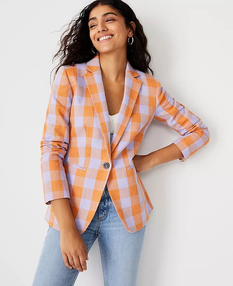 The Petite Hutton Blazer in Gingham | Ann Taylor (US)