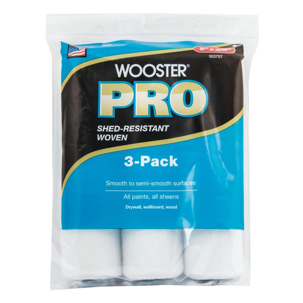 9 in. x 3/8 in. High-Density Pro Woven Roller Cover (3-Pack) | The Home Depot