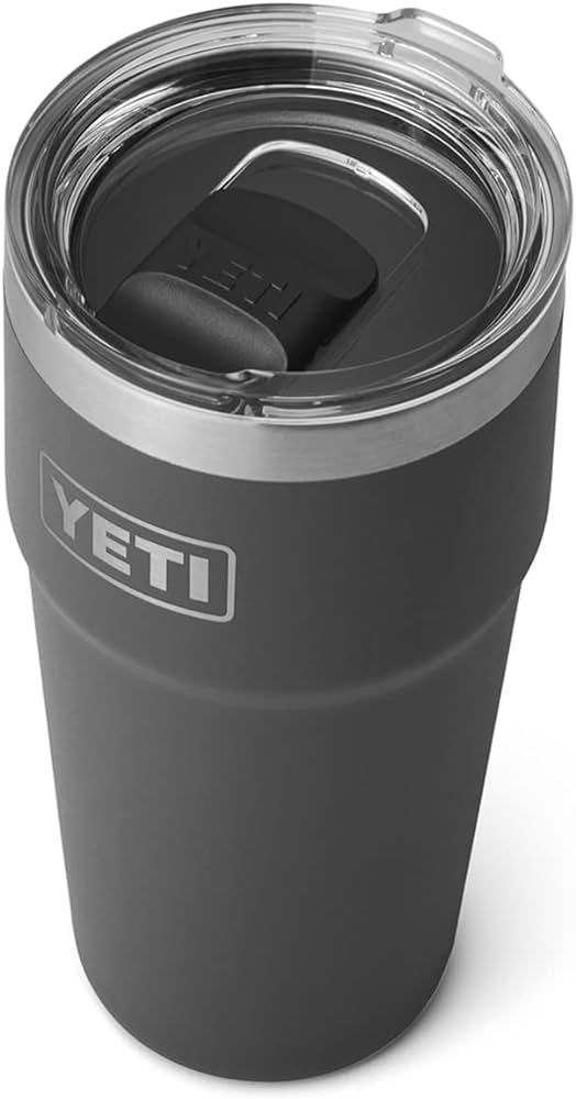YETI Rambler 16 oz Stackable Pint, Vacuum Insulated, Stainless Steel with MagSlider Lid, Charcoal | Amazon (US)