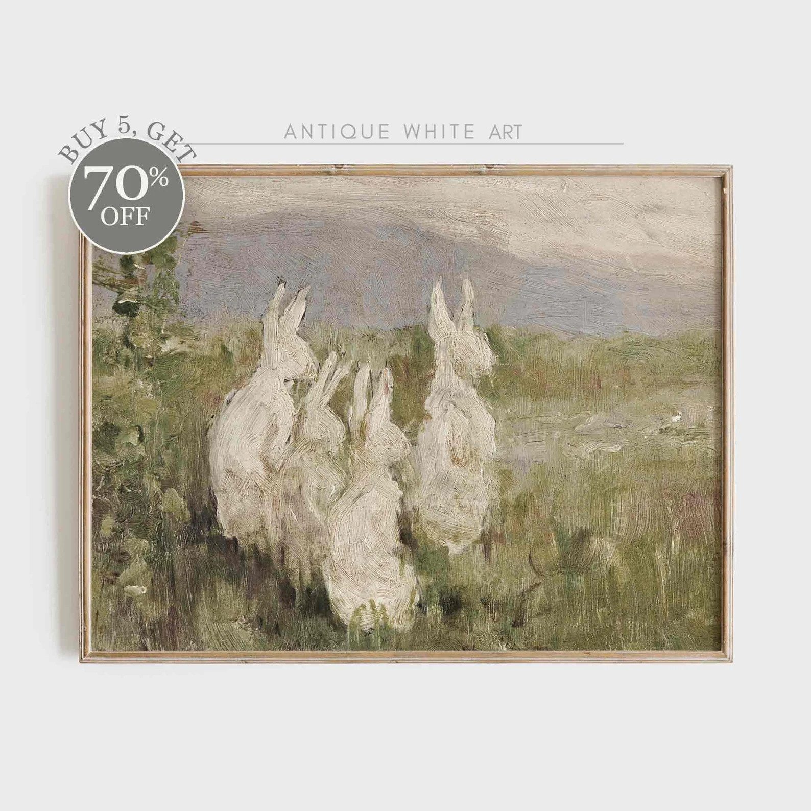 Easter Bunnies Printable Wall Art, Classy Easter Decor Print, Antique Moody Rabbit Animal Paintin... | Etsy (US)