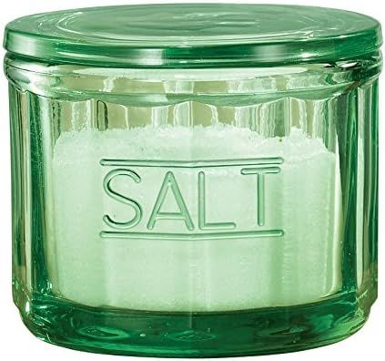 Depression Style Glass Salt Cellar with Lid, Classic Green | Amazon (US)