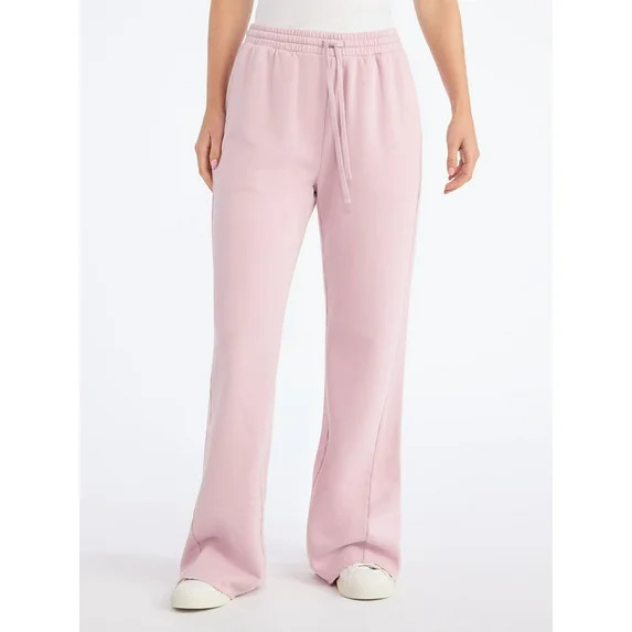 Scoop Women’s Mineral Washed Fleece Flare Leg Sweatpants, Sizes XS-XXL | Walmart (US)