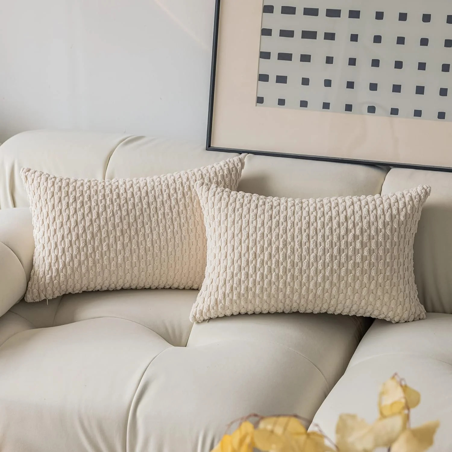 Holzlrgus Set of 2 Pillow Covers Solid Supersoft Corduroy Handmade Decorative Velvet Throw Pillow... | Walmart (US)