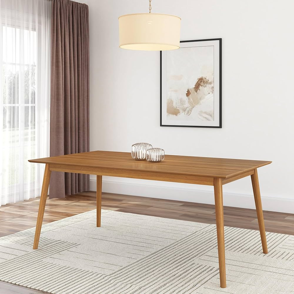 Plank+Beam 72 Inch Mid Century Modern Dining Table, Solid Wood Kitchen & Dining Room Table for 6,... | Amazon (US)
