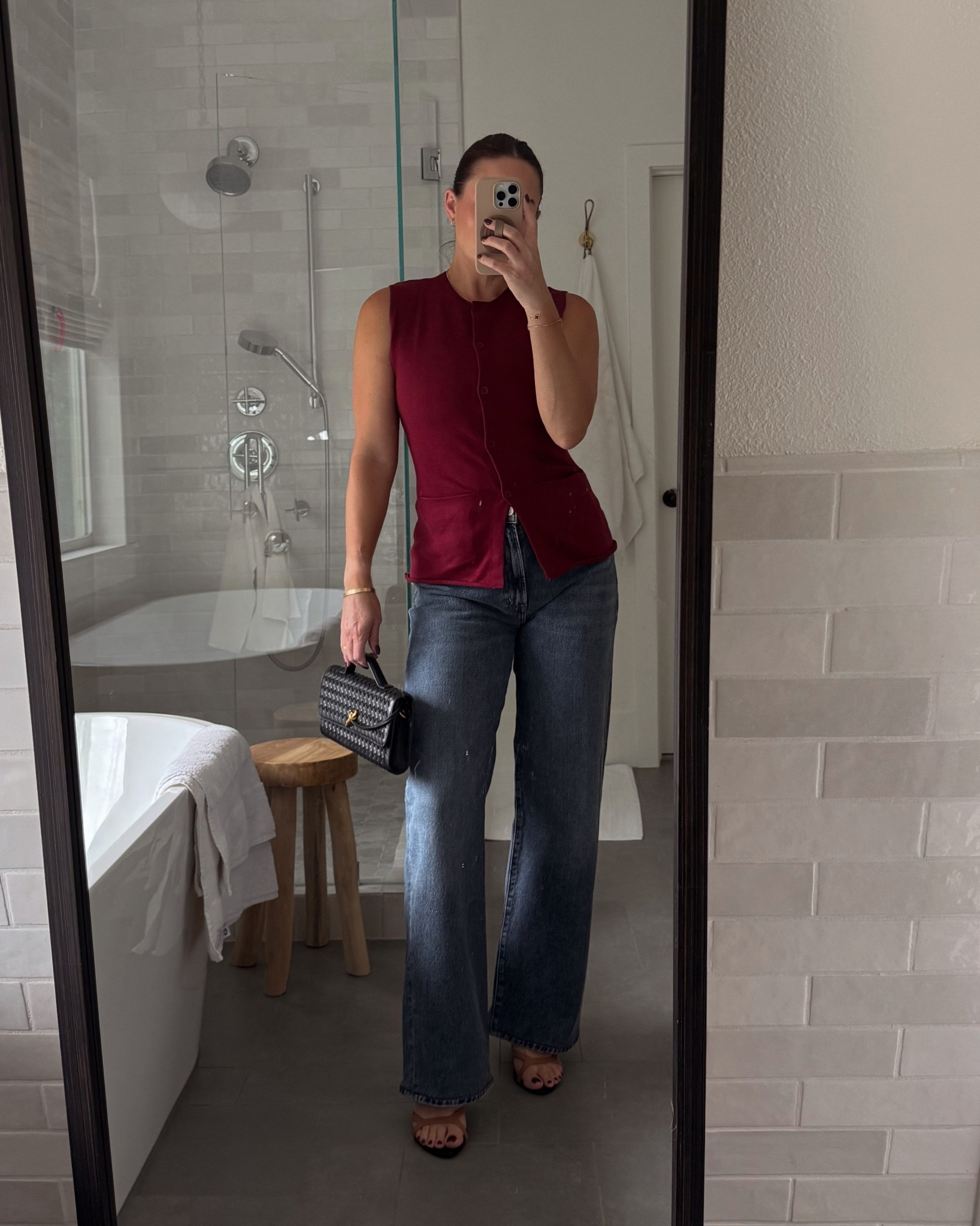 The Shopbop sale starts today! Use code STYLE at checkout. This knit vest is the perfect transitional piece! Runs tts. My jeans are part of the sale as well. 